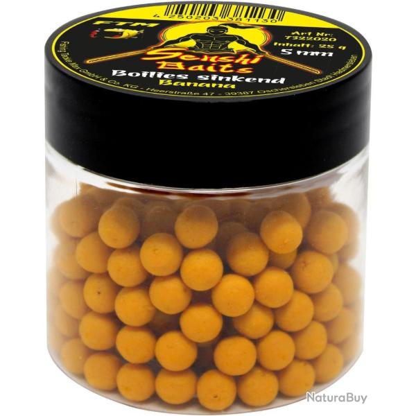 SENSHI BAITS BOILIES SINKEND 5MM BANANA JAUNE 25GR SENSHI BAITS