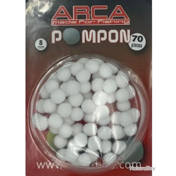 ARCA ESCHES ARTIFICIELLES POMPON 8MM 70 PI�CES ARCA Blanc
