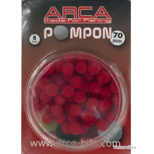 ARCA ESCHES ARTIFICIELLES POMPON 8MM 70 PI�CES ARCA Rouge