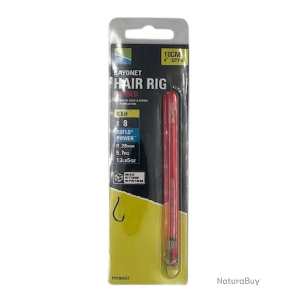 PRESTON BAS DE LIGNE MAG STORE KKH BAYONET HAIR RIGS 4"/10CM PRESTON 8 0,26mm