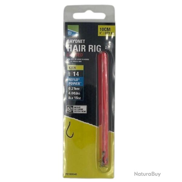 PRESTON BAS DE LIGNE MAG STORE KKH BAYONET HAIR RIGS 4"/10CM PRESTON 0,21mm 14