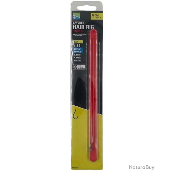 PRESTON BAS DE LIGNE MAG STORE KKH BAYONET HAIR RIGS 15"/38CM PRESTON 0,21mm 14