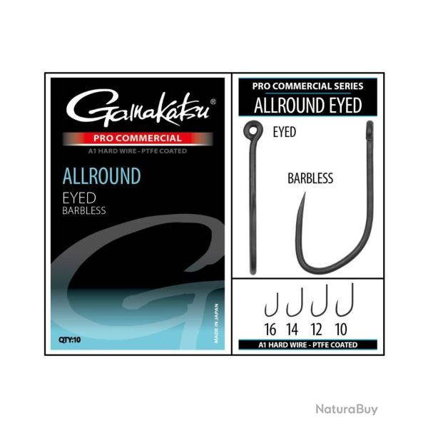 GAMAKATSU HAME�ON PRO COMMERCIAL ALLROUND EYED BARBLESS GAMAKATSU 12