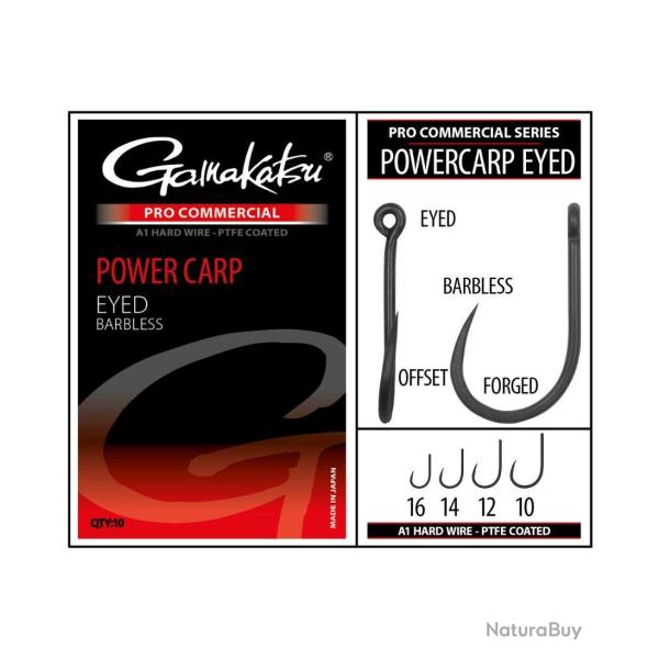 GAMAKATSU HAME�ON PRO COMMERCIAL POWER CARP EYED BARBLESS GAMAKATSU 10