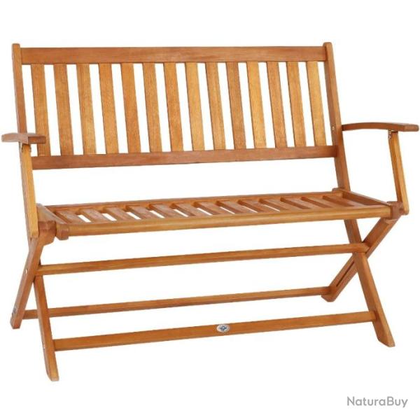 Banc de Jardin Pliable en Bois d'Eucalyptus 2 Places pour Terrasse Balcon Jardin Meuble d'ext�rieur