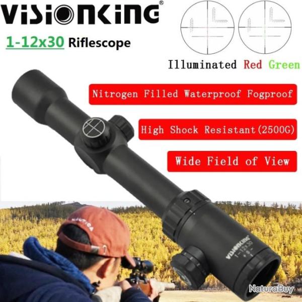 Visionking Lunette De Vis�e 1-12x30 Paiement en 3 ou 4 fois - LIVRAISON GRATUITE !!!