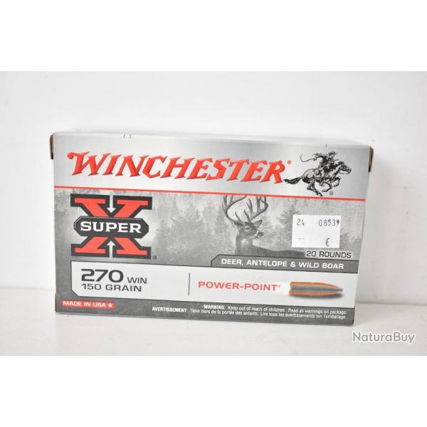 1 Boite de Balles 270 Winchester Power Point 150gr