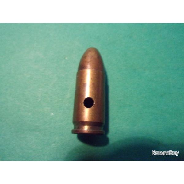 1 munition 9x19  dnh WW2 de 1941, tui laiton, balle blinde cuivre neutralise