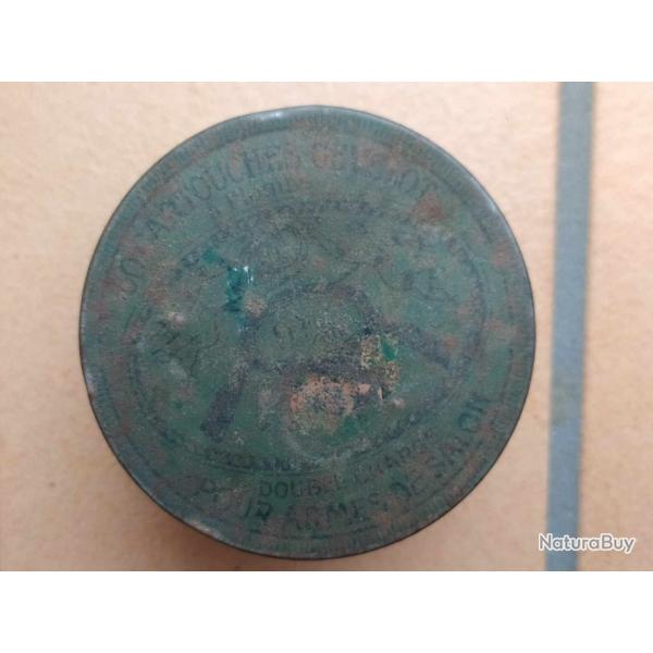 BOITE ANCIENNE CARTOUCHE GEVELOT A PLOMB DOUBLE CHARGE POUR ARME DE SALON