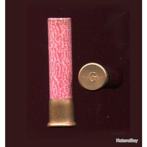 9 mm Flobert ancienne G�velot - RARE corps en carton marbr� rouge