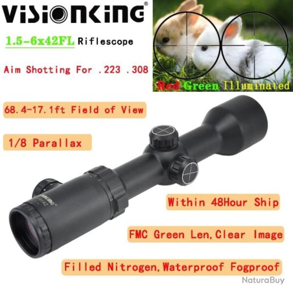 Visionking Lunette De Vis�e 1.5-6X42 FL Paiement en 3 ou 4 fois - LIVRAISON GRATUITE !!!