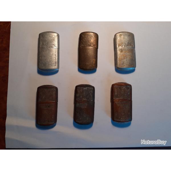lot de 6 anciens  briquet POILU 14-18