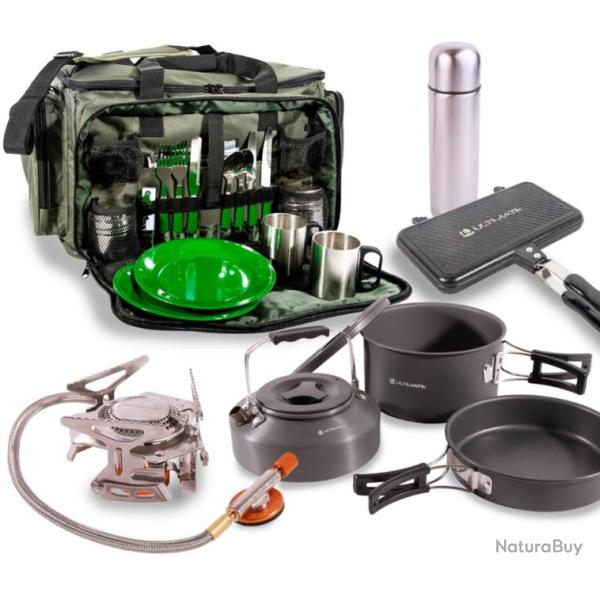 Set de cuisine de Camping Outdoor Couvert Casserole Thermos Po�le Ultimate Chef Cooking Set