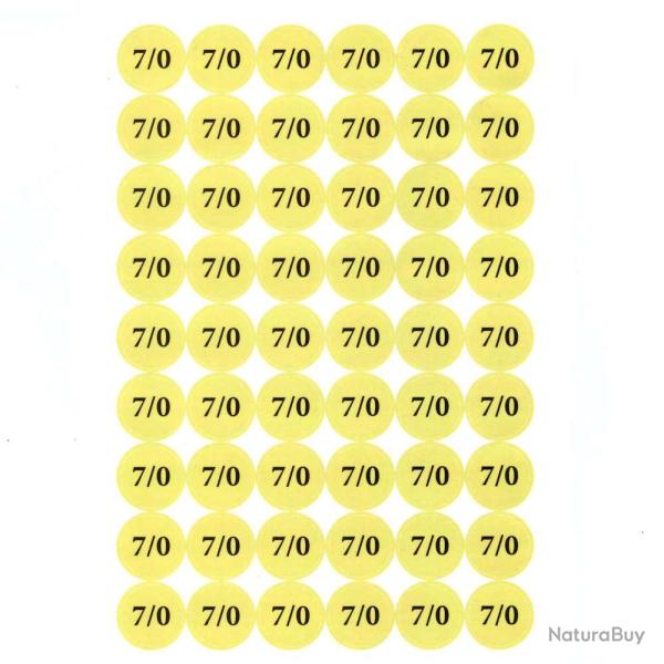 Pastilles autocollantes "7" pour cartouches de chasse - 54 pcs