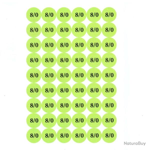 Pastilles autocollantes "8" pour cartouches de chasse - 54 pcs