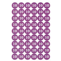Pastilles autocollantes "10" pour cartouches de chasse - 54 pcs