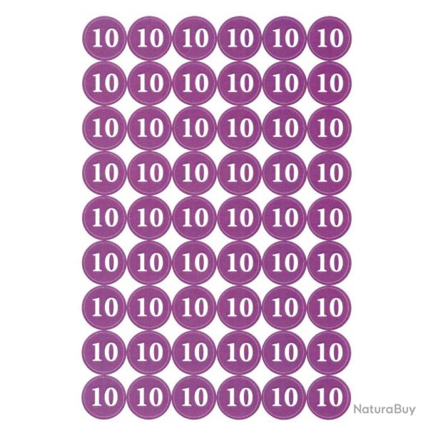 Pastilles autocollantes "10" pour cartouches de chasse - 54 pcs