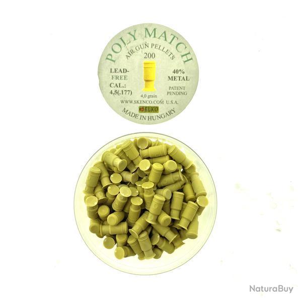 Projectiles sans plomb Cal. 4,5 (.177) - POLY MATCH - Boite de 200