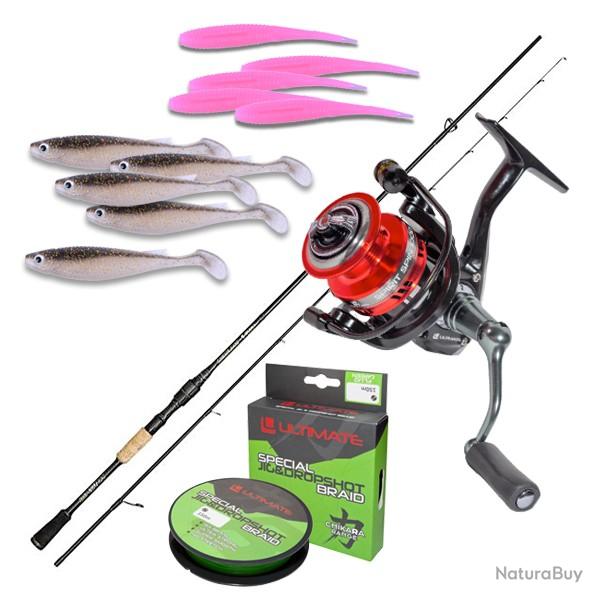 Ensemble Canne et Moulinet Light Carnassier Peche 1.5-14g en 2 brins