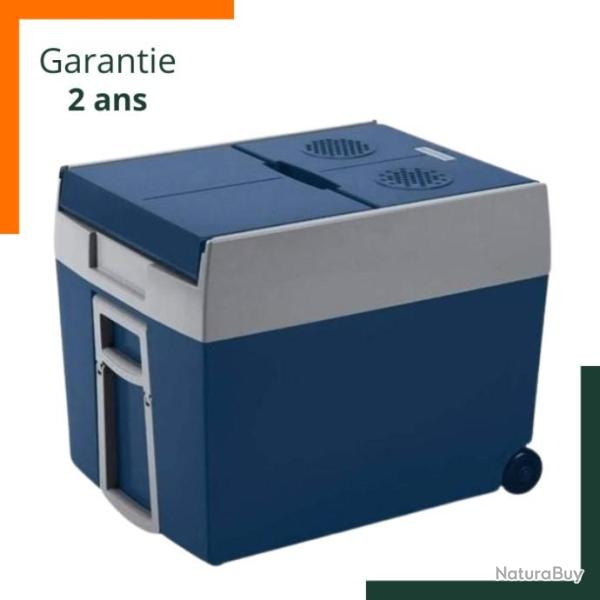 Glaci�re �lectrique 48L - 230V et 12V - Bleu et blanc - Transportable - Livraison gratuite et rapide