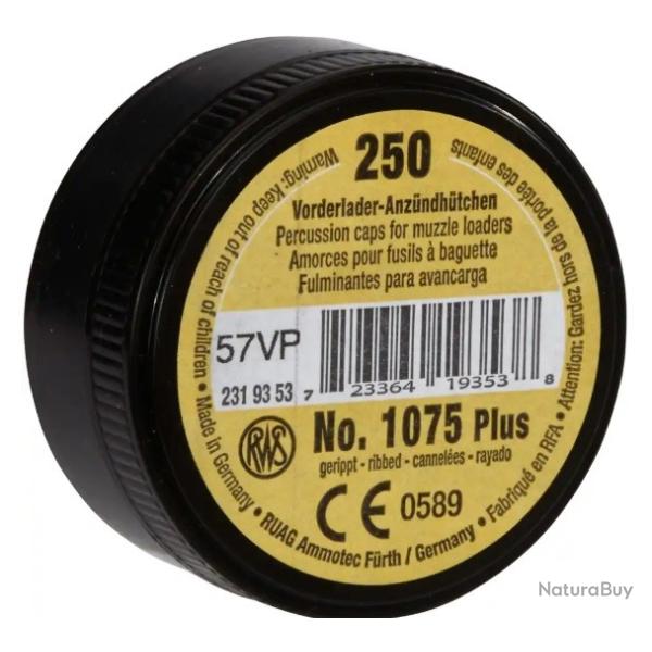 "ARRIVAGE AOUT 2025" Boite de 250 amorces RWS 1075 Plus pour armes � poudre noire