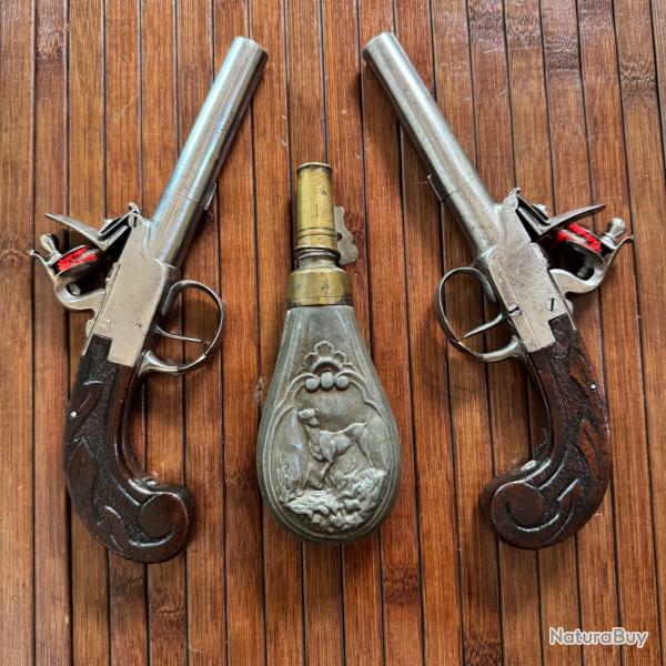 BELLE PAIRE DE PISTOLET � SILEX XVlll �me