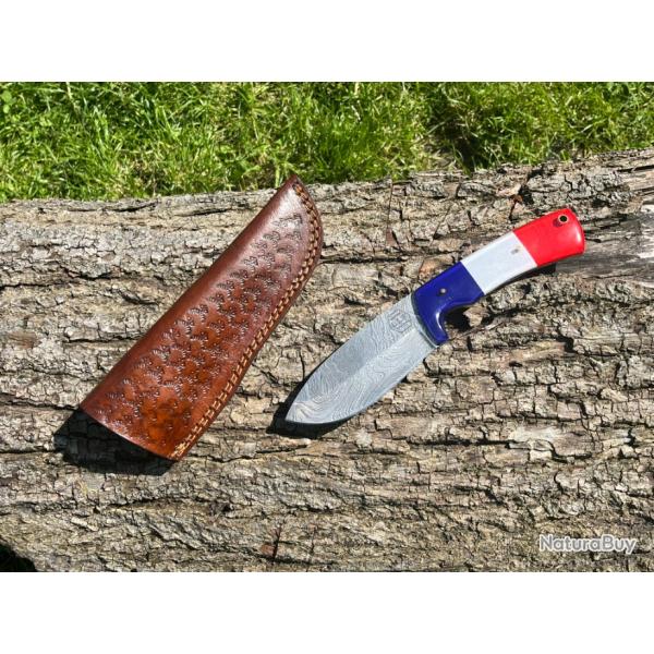 Couteau Bushcraft LLF 24,5cm damas �dition patriote