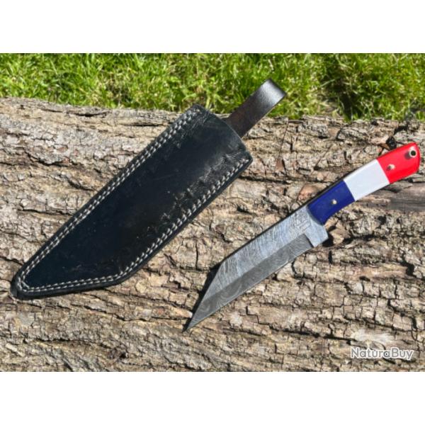 Couteau SCRAMASAXE damas forg� LLF 25cm �dition patriote