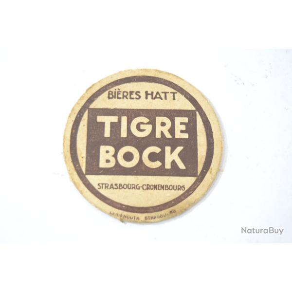 Sous-bock Bi�res Hatt TIGRE BOCK - Strasbourg - Cronenbourg. 1930, avant guerre. Brasserie pub