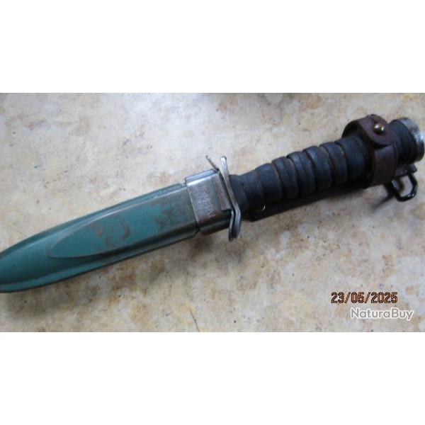 couteau de combat Algrie Indochine USM3 IMPERIAL surlame fourreau remont cuir post ww2parachutiste