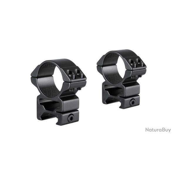 anneaux haut pour rail weaver 21mm de largeur, diametre 30mm, hawke, noir