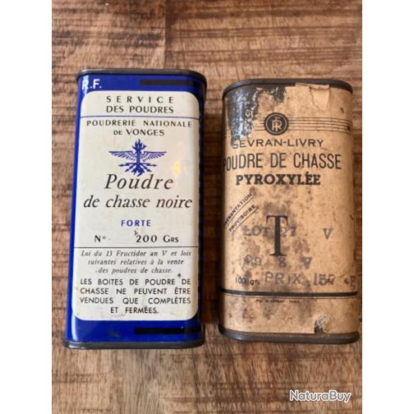 Lot de deux bidons de poudre vide