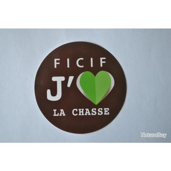 autocollant chasse j'aime ficif