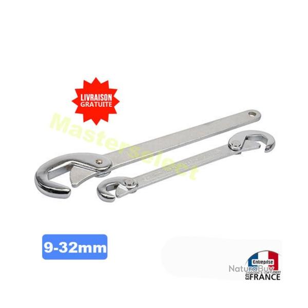 2 x CLES AUTO-REGLABLES SERRAGE PAR BLOCAGE AUTO-SERRANTE DU 9-32mm