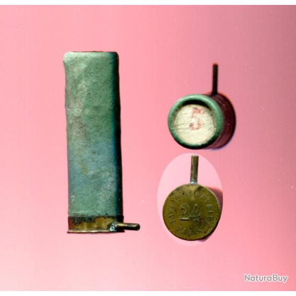 Cal. 24 � broche - TRES ANCIEN marquage en relief : FABRIQUE GEVELOT 24 PARIS - carton vert d�lav�