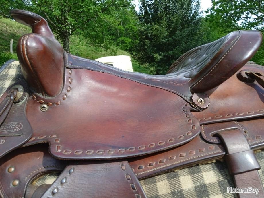 Selle Western Texane Complète – Modèle Simco, En Cuir Marron