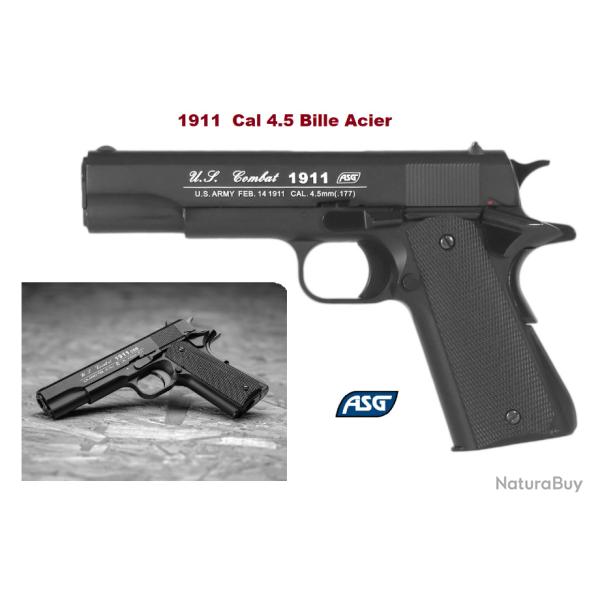 Pistolet  � Billes acier COLT M1911   � ASG �   / Cal 4.5  BB