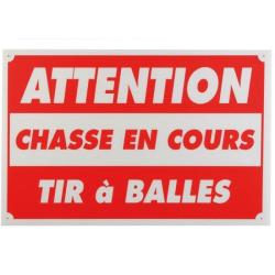 Panneau de signalisation Januel Chasse en cour tir &agrave; balle Akylux - 25x30 cm