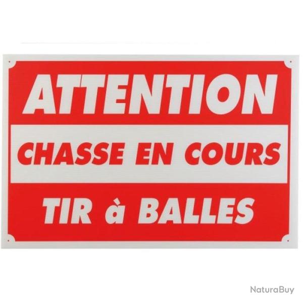 Panneau de signalisation Januel Chasse en cour tir � balle Akylux - 25x30 cm