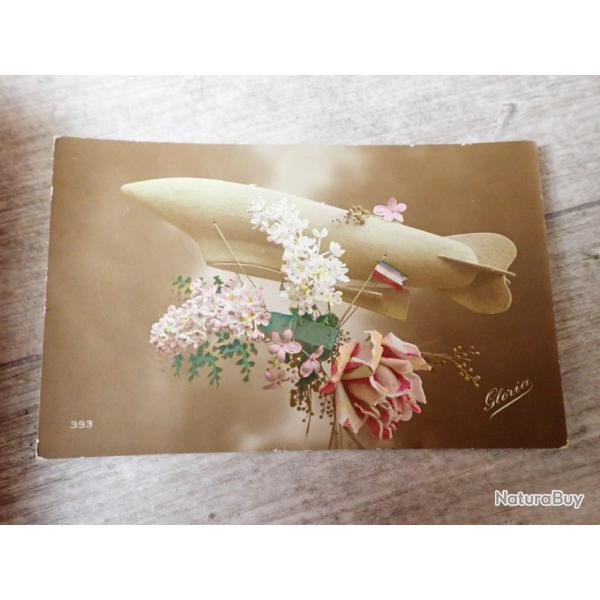 Carte postale d'un soldat fran�ais � sa famille avec mongolfi�re