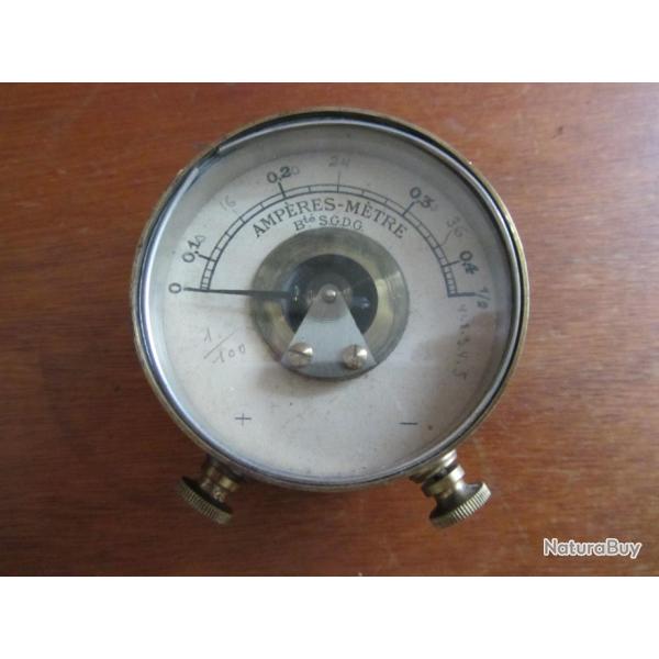 Amp�rem�tre SGDG 1930/40 - Cuivre/laiton