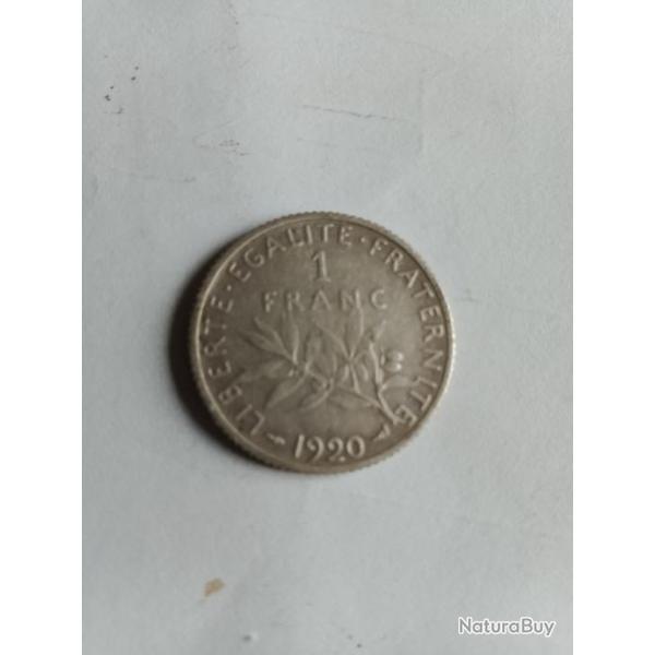 Pi�ce 1 francs semeuse 1920