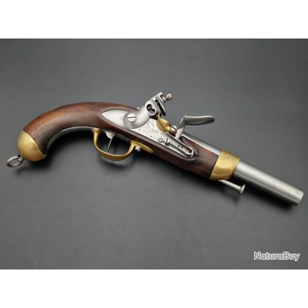 PISTOLET A SILEX DE CAVALERIE MODELE 1822 TROUPE - FRANCE RESTAURATION France Trs bon  XIX eme Cate