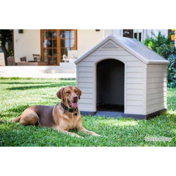 Niche XXL en PVC abri chien GEANT cabane niche plastique niche moderne cielterre-commerce