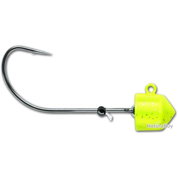T�te Plomb�e VMC Swingin Ned Rig Jig Chartreuse 10,6g par 3 Chartreuse