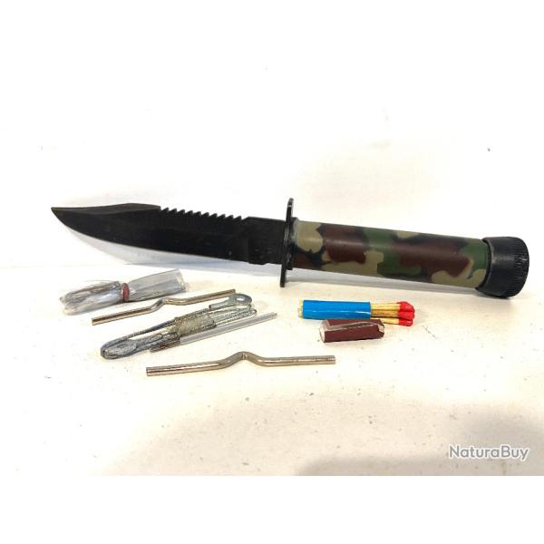 Ancien Couteau de Scout de survie Tactique de Combat CJH Rostfrei NR 723