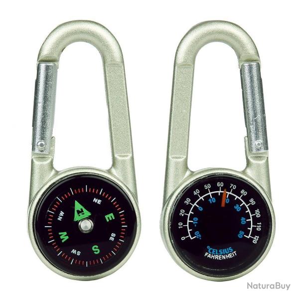 Mousqueton 3 en 1 (boussole + thermom�tre)