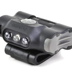 Lampe fixation clip UL12 - &eacute;clairage blanc et rouge + strobe rouge/bleu - 17 lumens