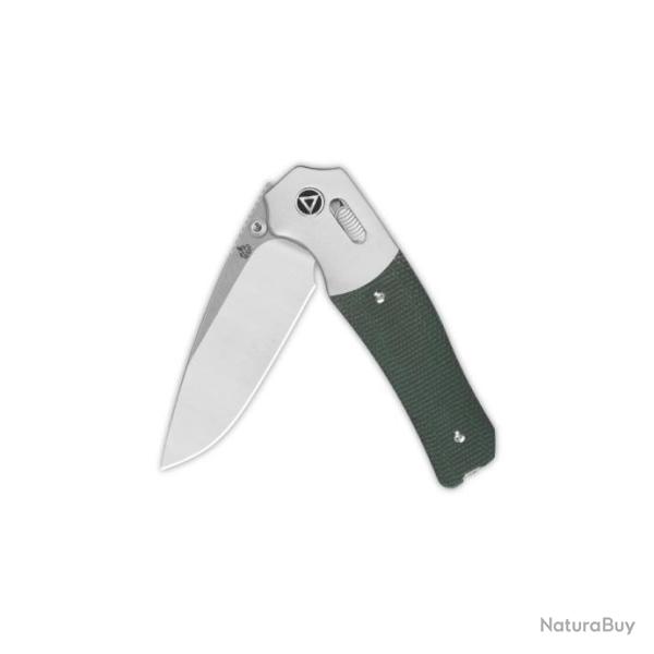 Couteau QSP Vault Green Manche Micarta/Alu Lame Acier 14C28N IKBS Crossbar Lock Clip QS157B1