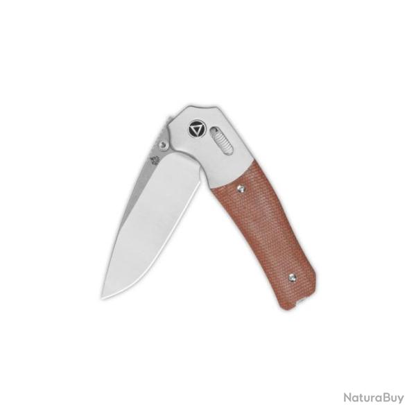 Couteau QSP Vault Tan Manche Micarta/Alu Lame Acier 14C28N IKBS Crossbar Lock Clip QS157C1